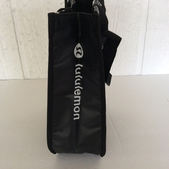 LULULEMON NAMASTE BLACK AND WHITE SMALL MANIFESTO  SHOPPING TOTE BAG - Picture 5 of 5